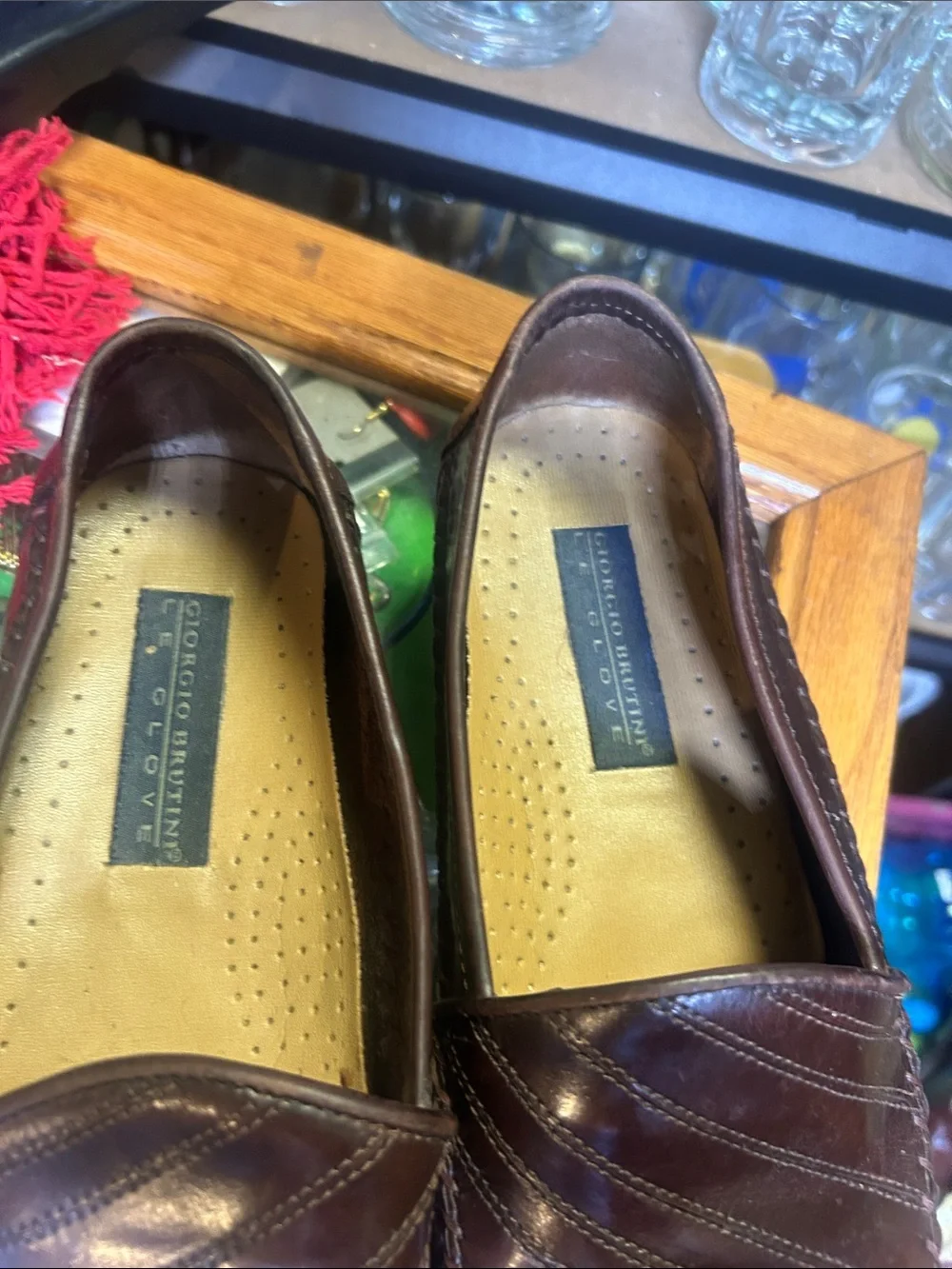 Giorgio Brutini Dark Brown Leather Slip-On Loafers